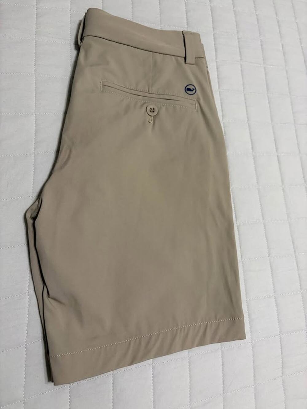 Boys 14 Vineyard Vines On The Go khaki Performance Shorts Adjustable Waist